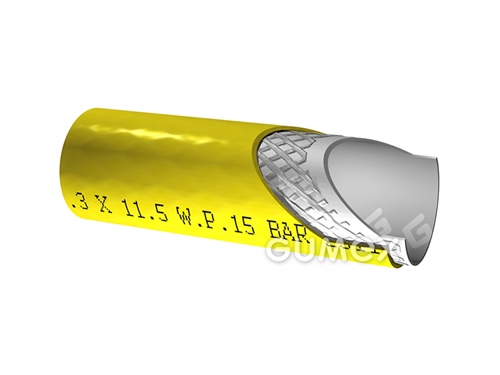 HI-VIS, 6,3/11,5mm, 15bar, PVC/PVC, -15°C/+60°C, reflexgelb, 